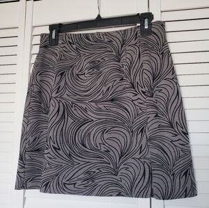 Vintage European Gray Patterned A-Line Skirt